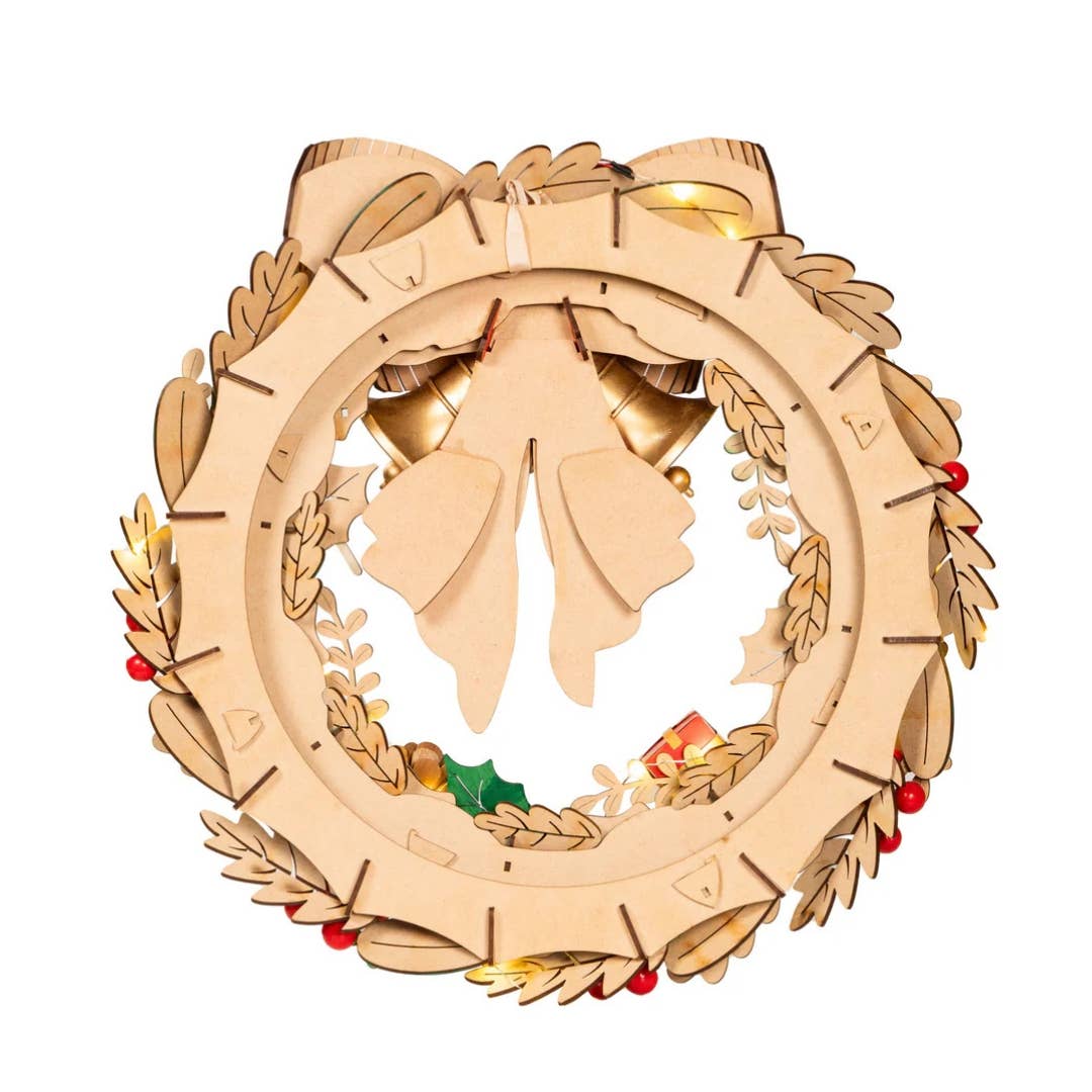 DIY Wooden Puzzle: Christmas Wreath
