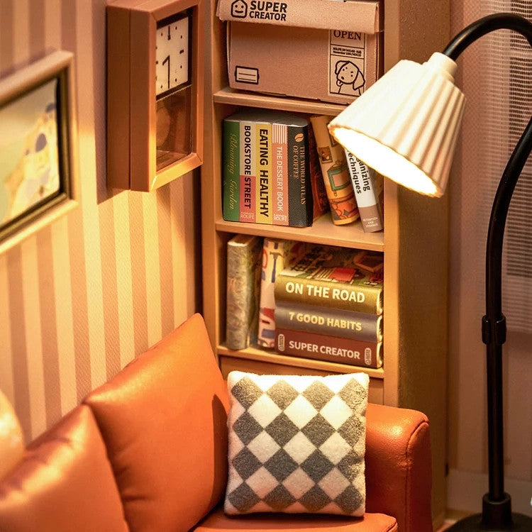 DIY Miniature House Kit: Cozy Living Lounge