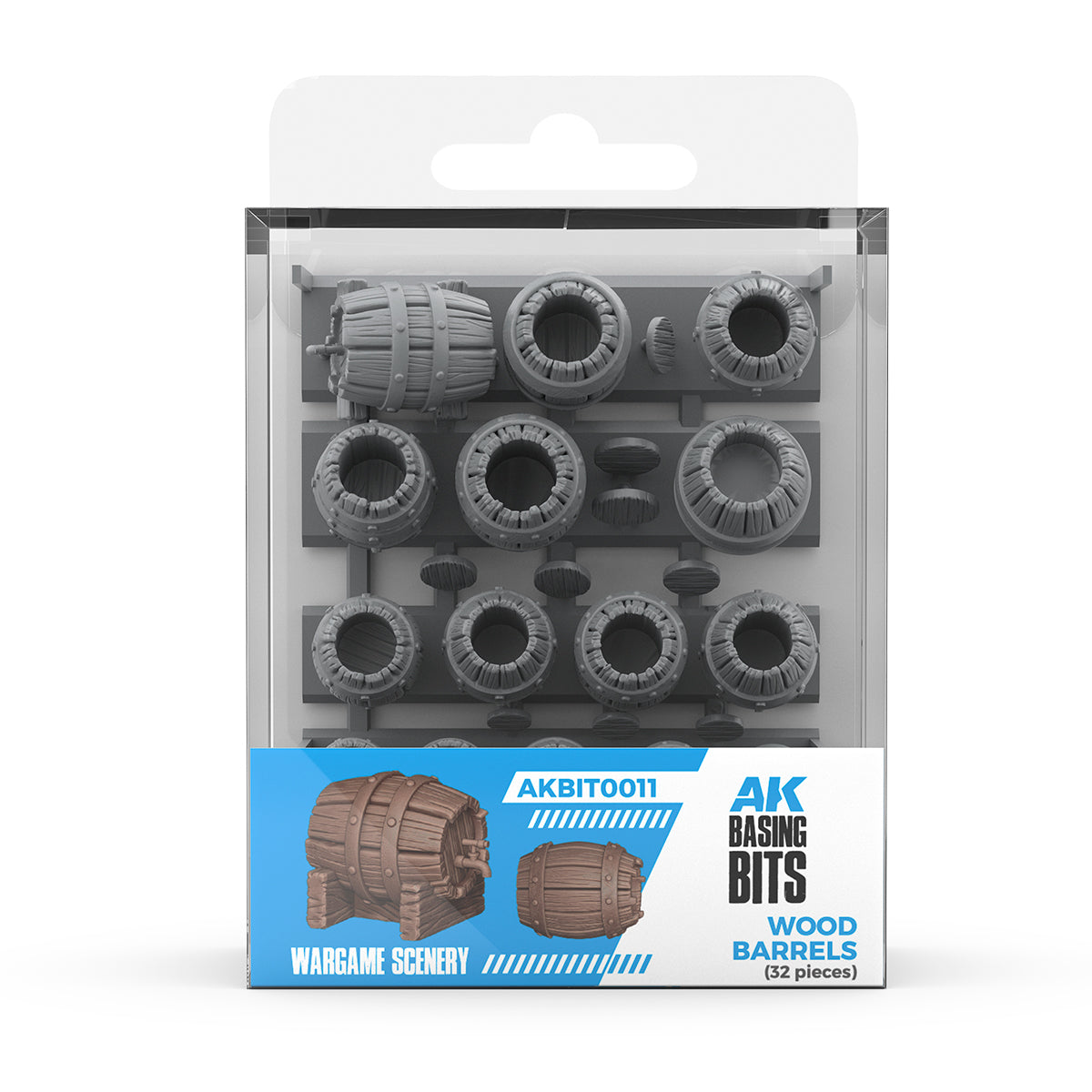 AK Interactive Basing Bits - Wood Barrels (32 Pieces) AKBIT0011