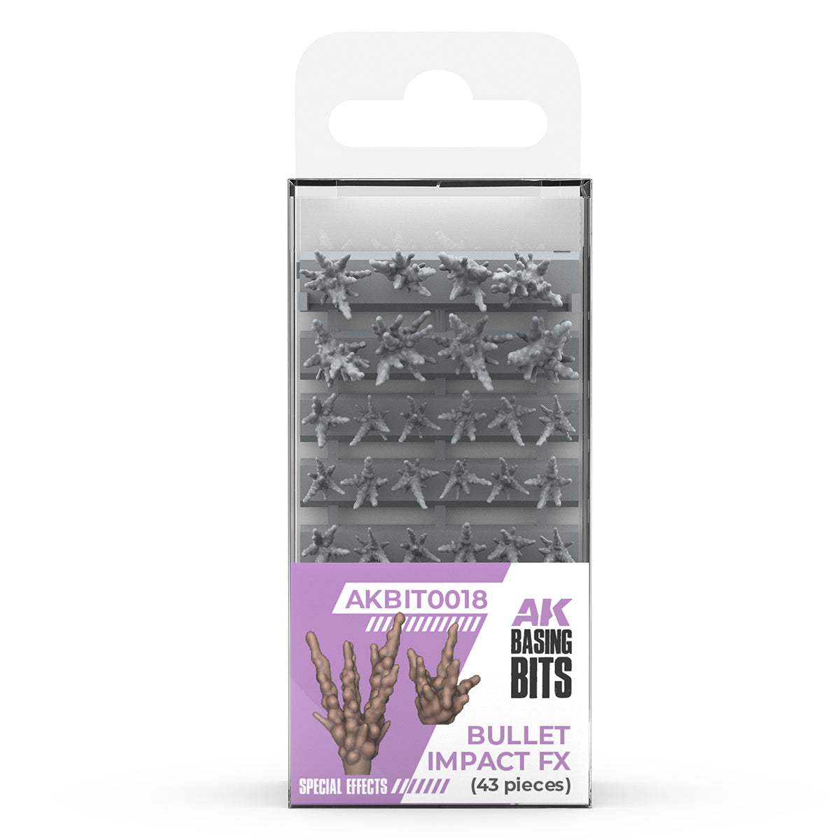 AK Interactive Basing Bits - Bullet Impact FX (43 Pieces) AKBIT0018