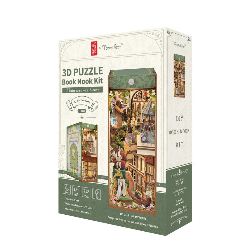 DIY Book Nook Kit: Shakespeare's Verse with Dust Cover