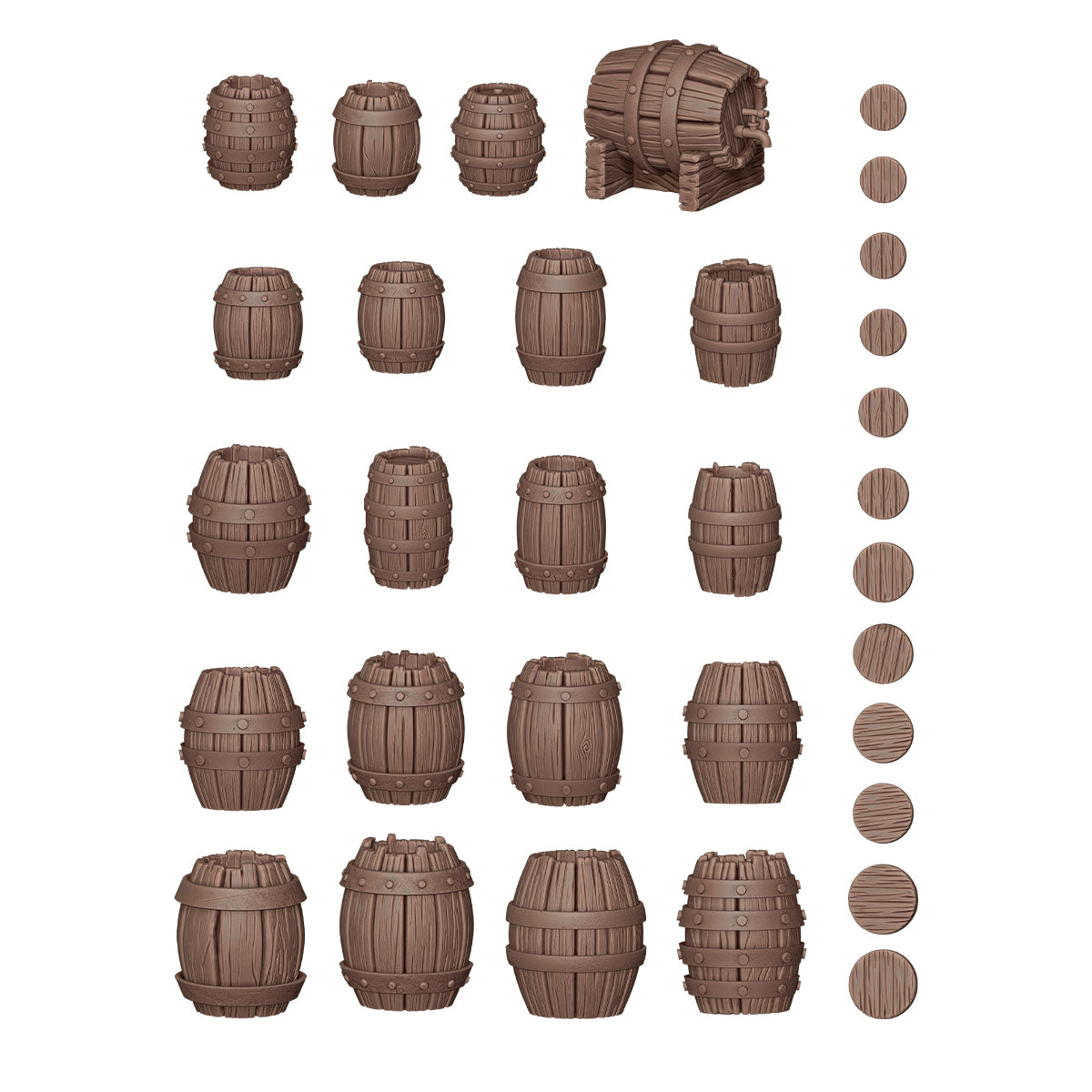 AK Interactive Basing Bits - Wood Barrels (32 Pieces) AKBIT0011 - detail view 3