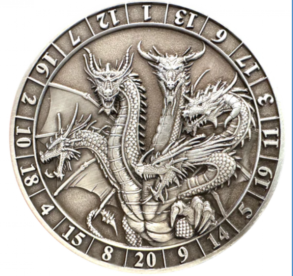 Dice Coins - D20 Five Headed Dragon