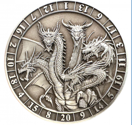 Dice Coins - D20 Five Headed Dragon
