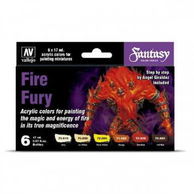 Model Color Fantasy Fire Fury Paint Set (6) 70243