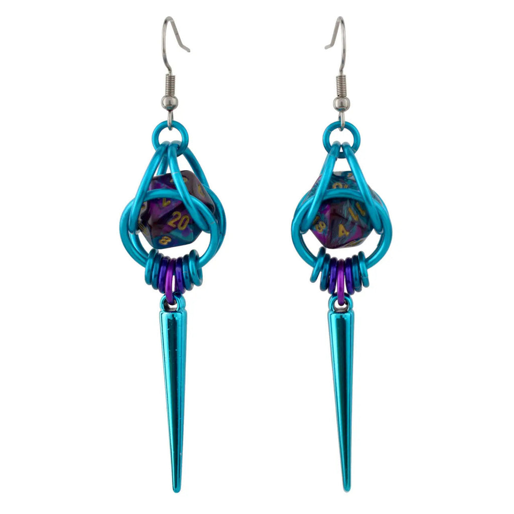 D20 Dice Earrings with Spike - Magical Butterfly