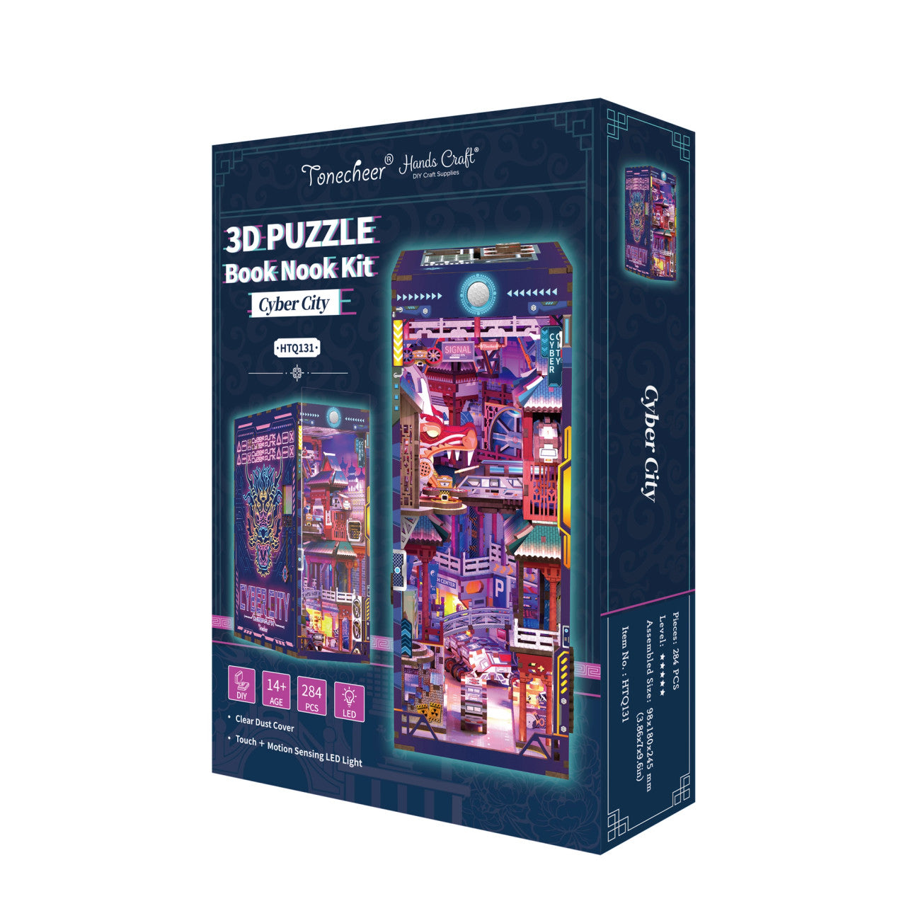 DIY Miniature House Book Nook Kit: Cyber City w/ Dust Cover