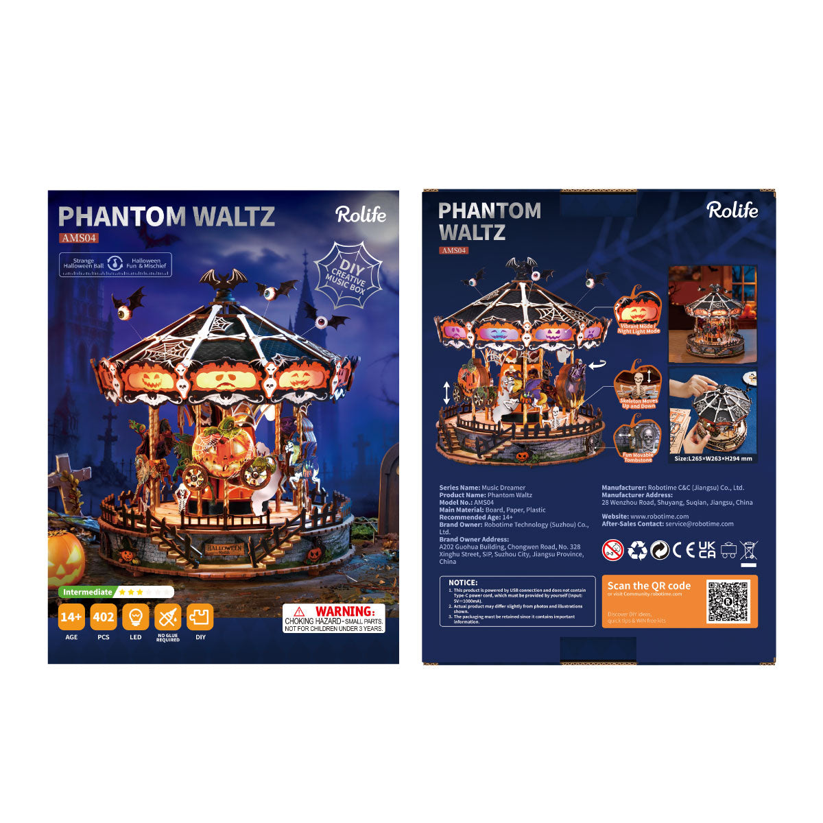Rolife Phantom Waltz music box detail