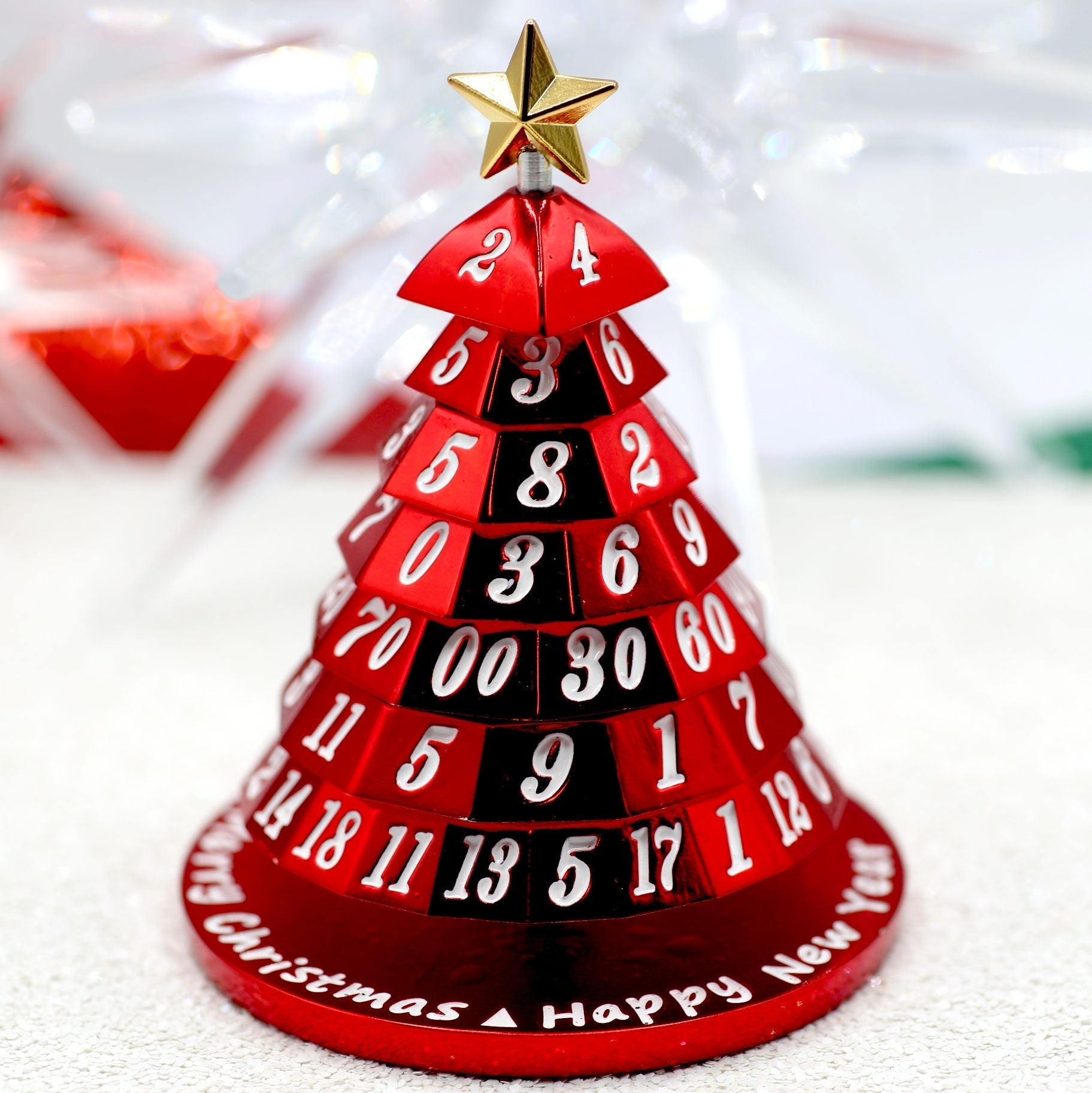 HYMGHO Metal Christmas Tree Dice Red