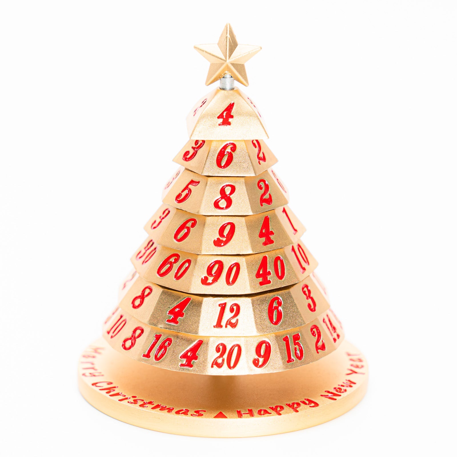 HYMGHO Metal Christmas Tree Dice Gold