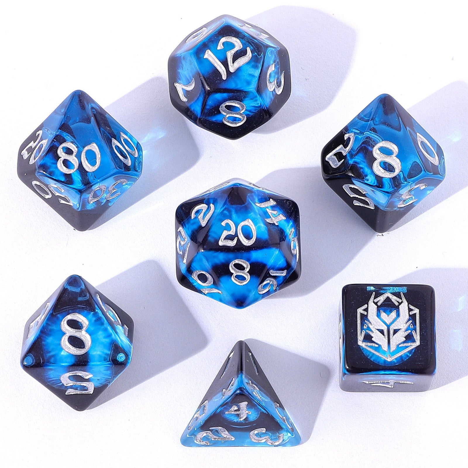 HYMGHO Wyrmforged Rollers Dragon Eye Blue RPG dice set