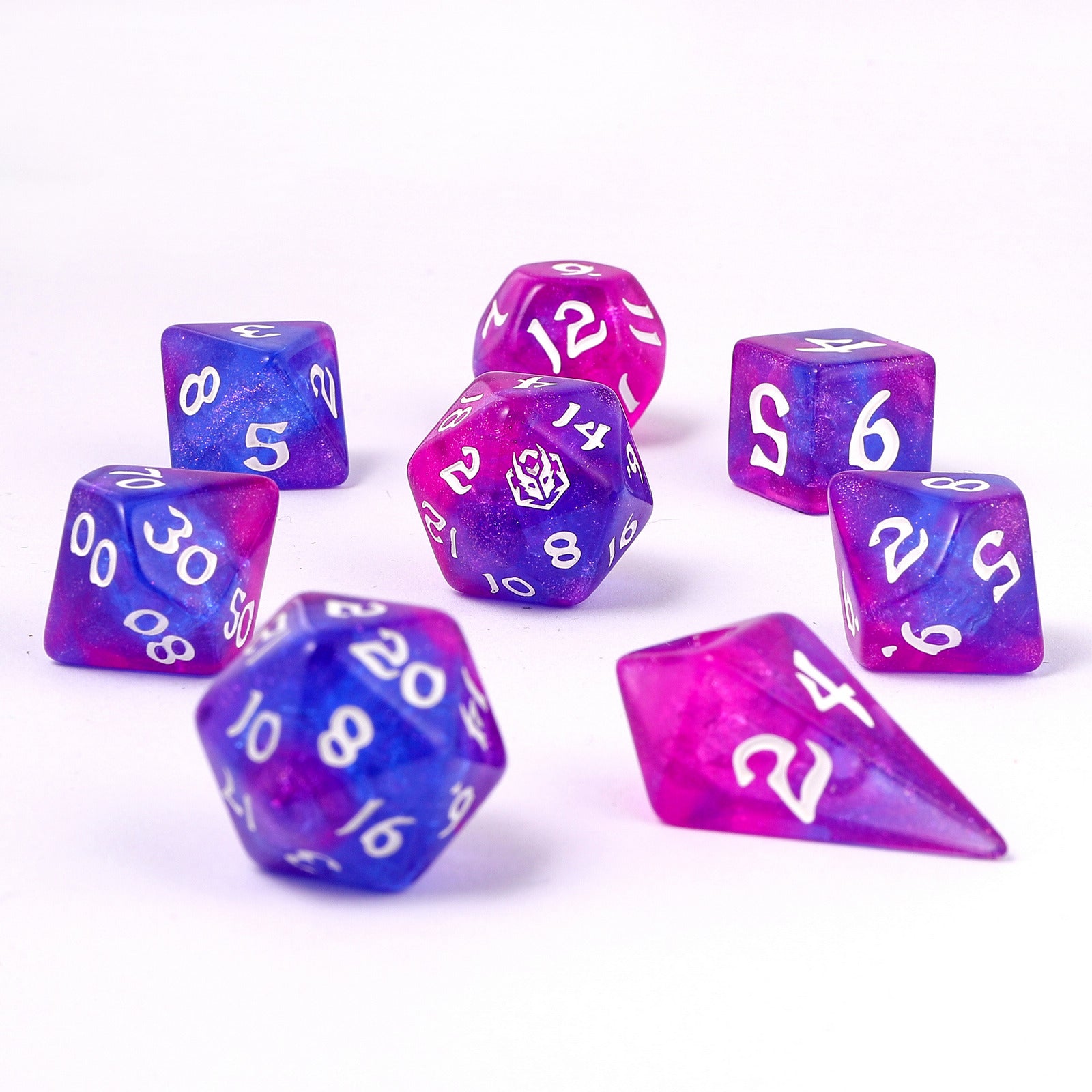 HYMGHO Wyrmforged Rollers 8 Piece RPG Dice Set Fairy Farts
