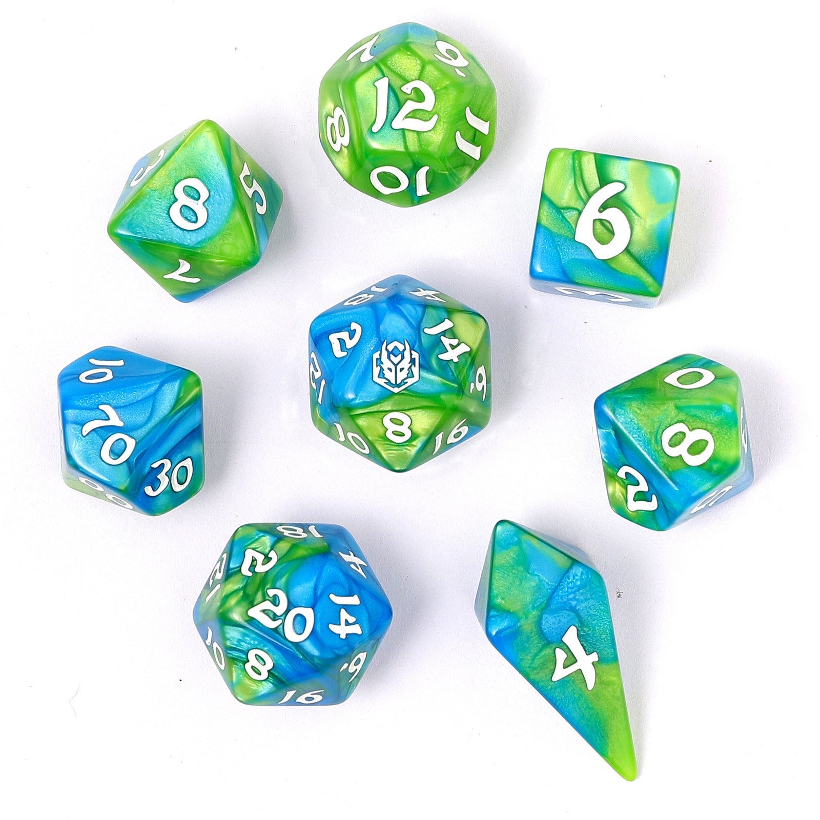 HYMGHO Wyrmforged Rollers Verdant Stream RPG dice set