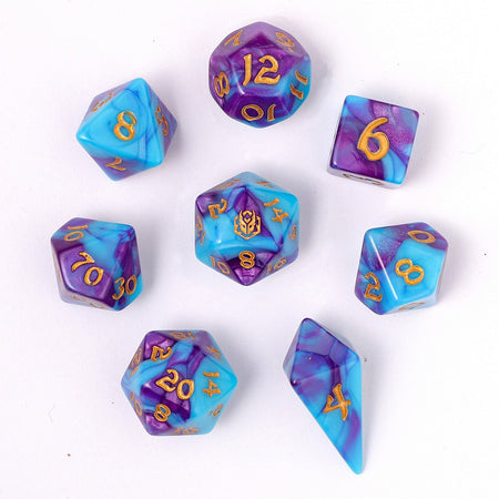HYMGHO Wyrmforged Rollers 8 Piece RPG Dice Set Banshee's Wail