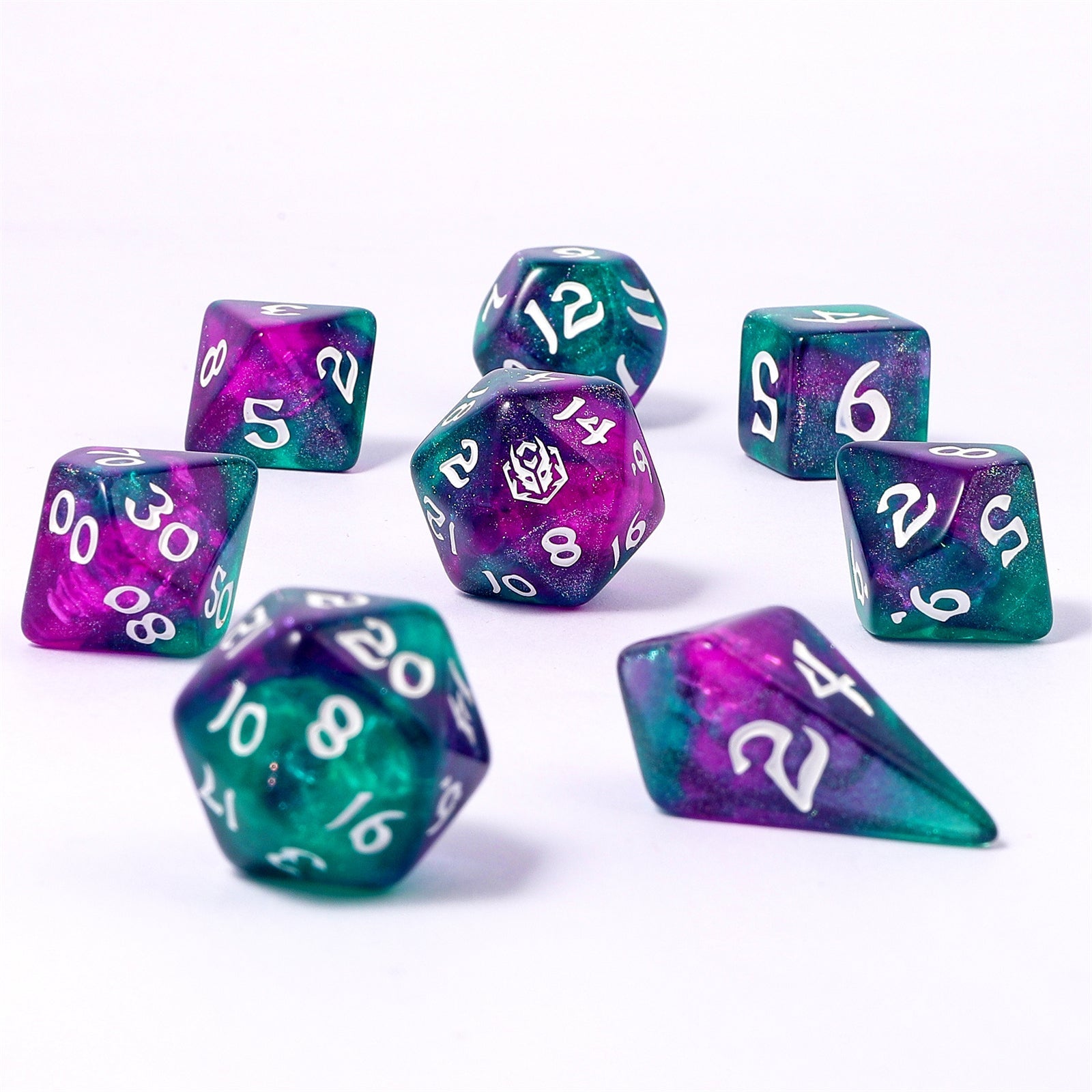 HYMGHO Wyrmforged Rollers Jester's Cloak RPG dice set image 2