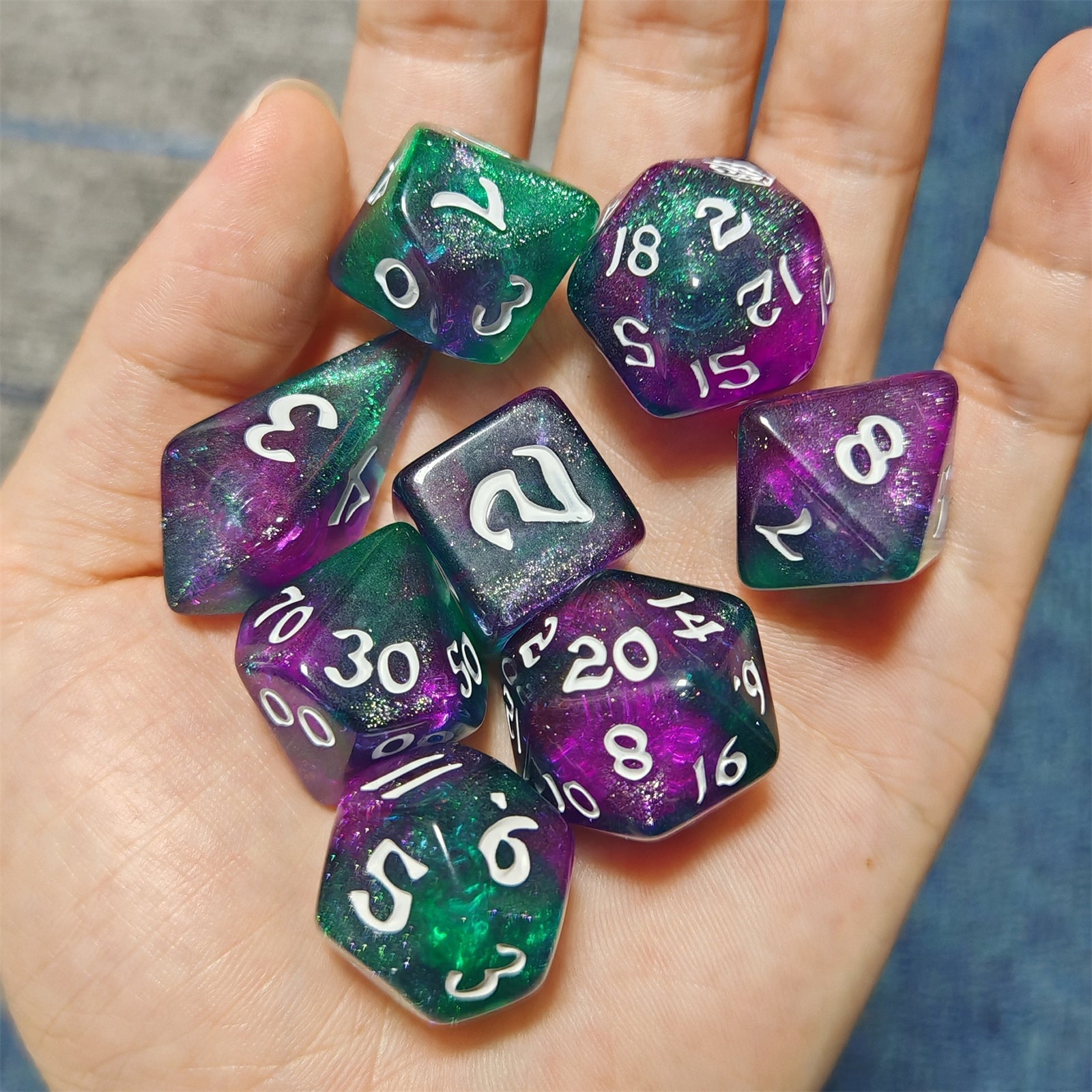 HYMGHO Wyrmforged Rollers Jester's Cloak RPG dice set image 4