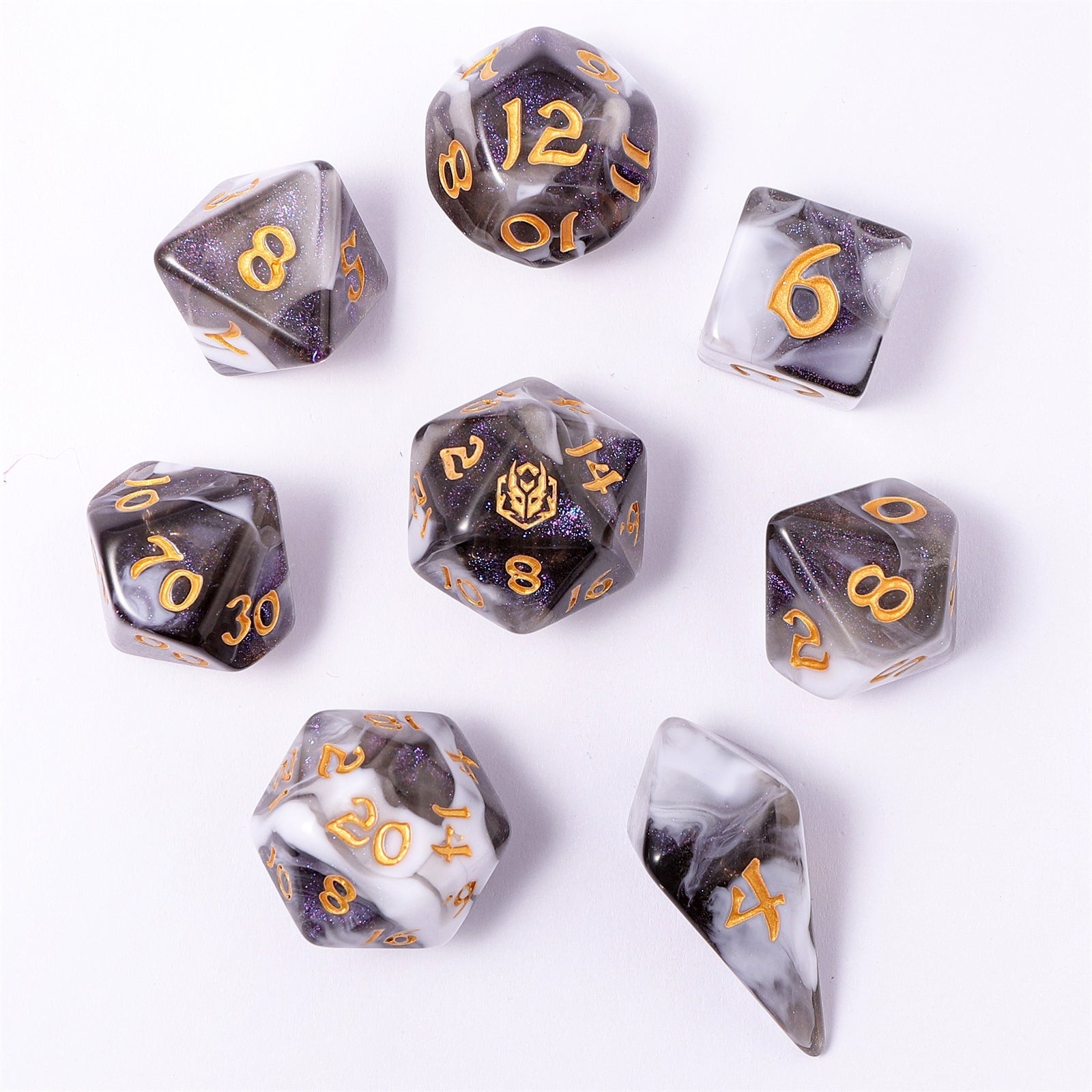 HYMGHO Wyrmforged Rollers Wraith Shadow RPG dice set