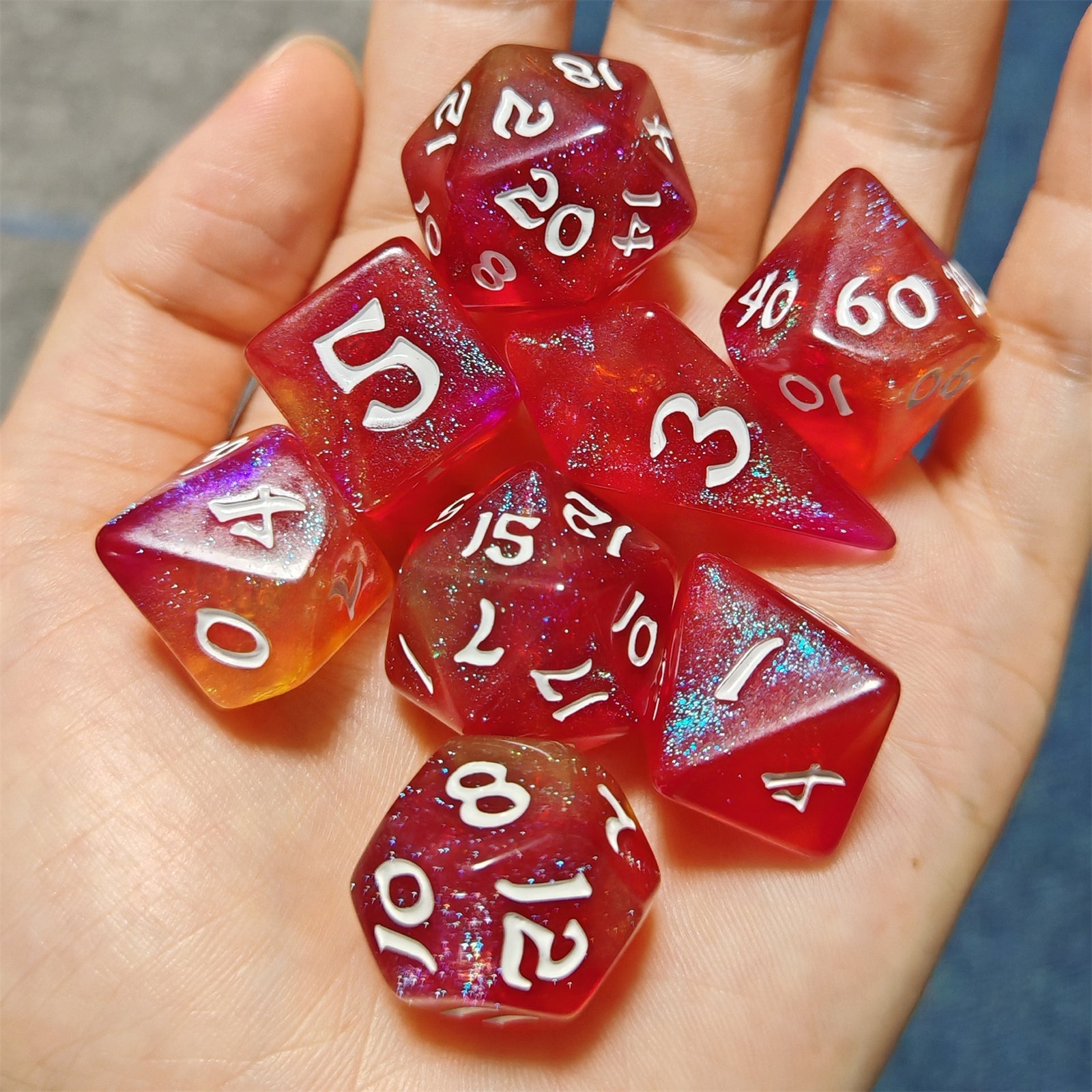 HYMGHO Wyrmforged Rollers Infernal Spark RPG dice set image 4
