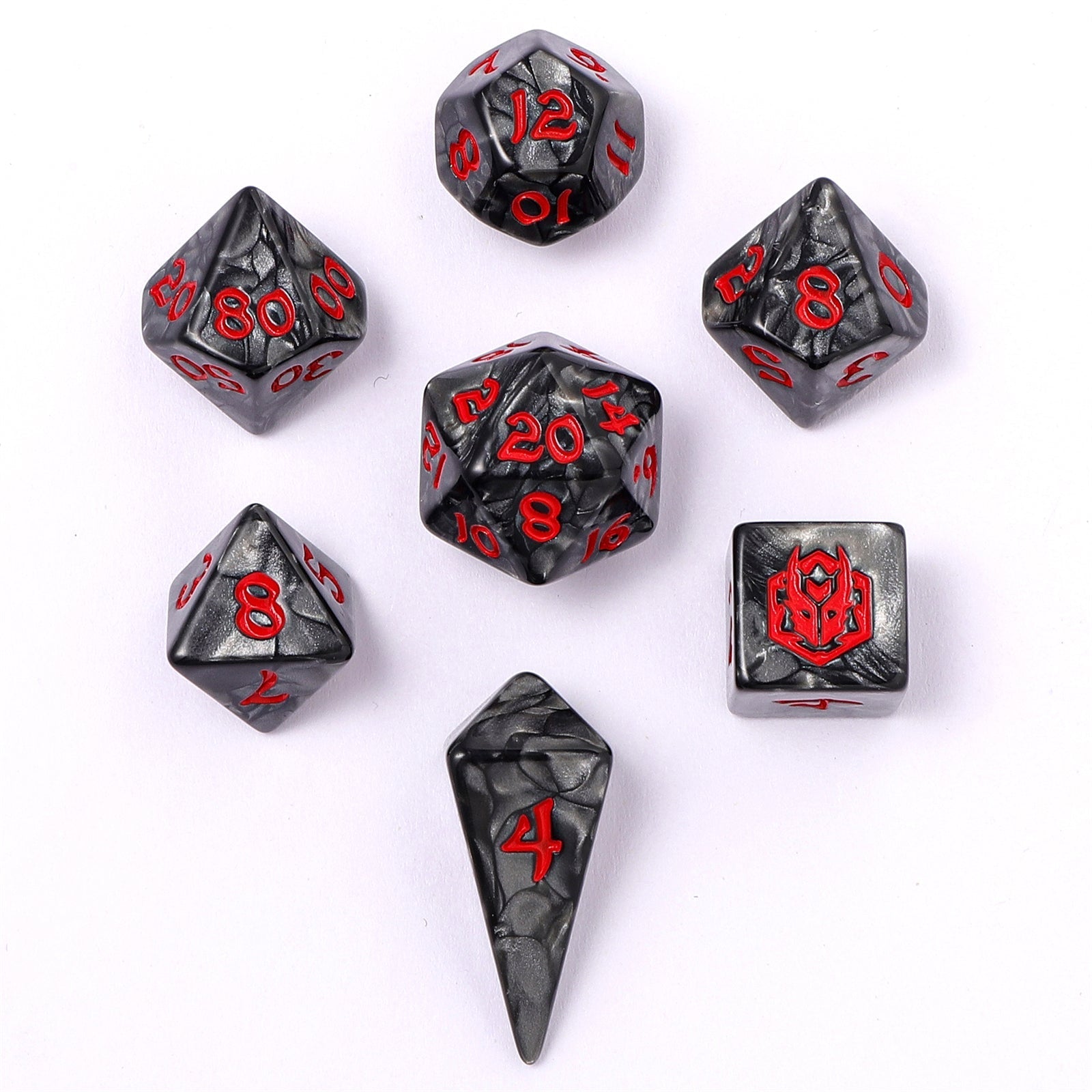 HYMGHO Wyrmforged Mini Iron Golem RPG dice set