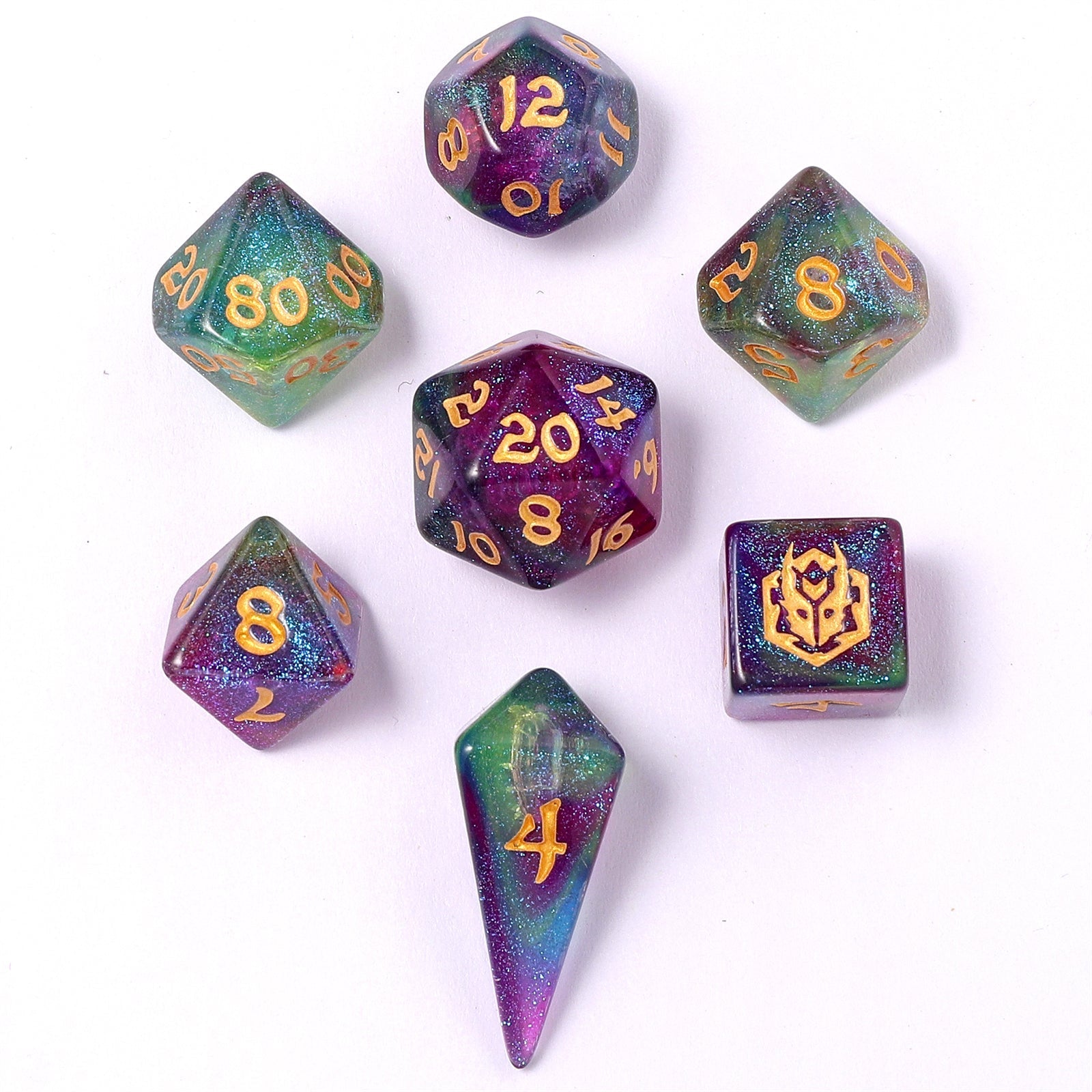HYMGHO Wyrmforged Mini Siren's Melody RPG dice set