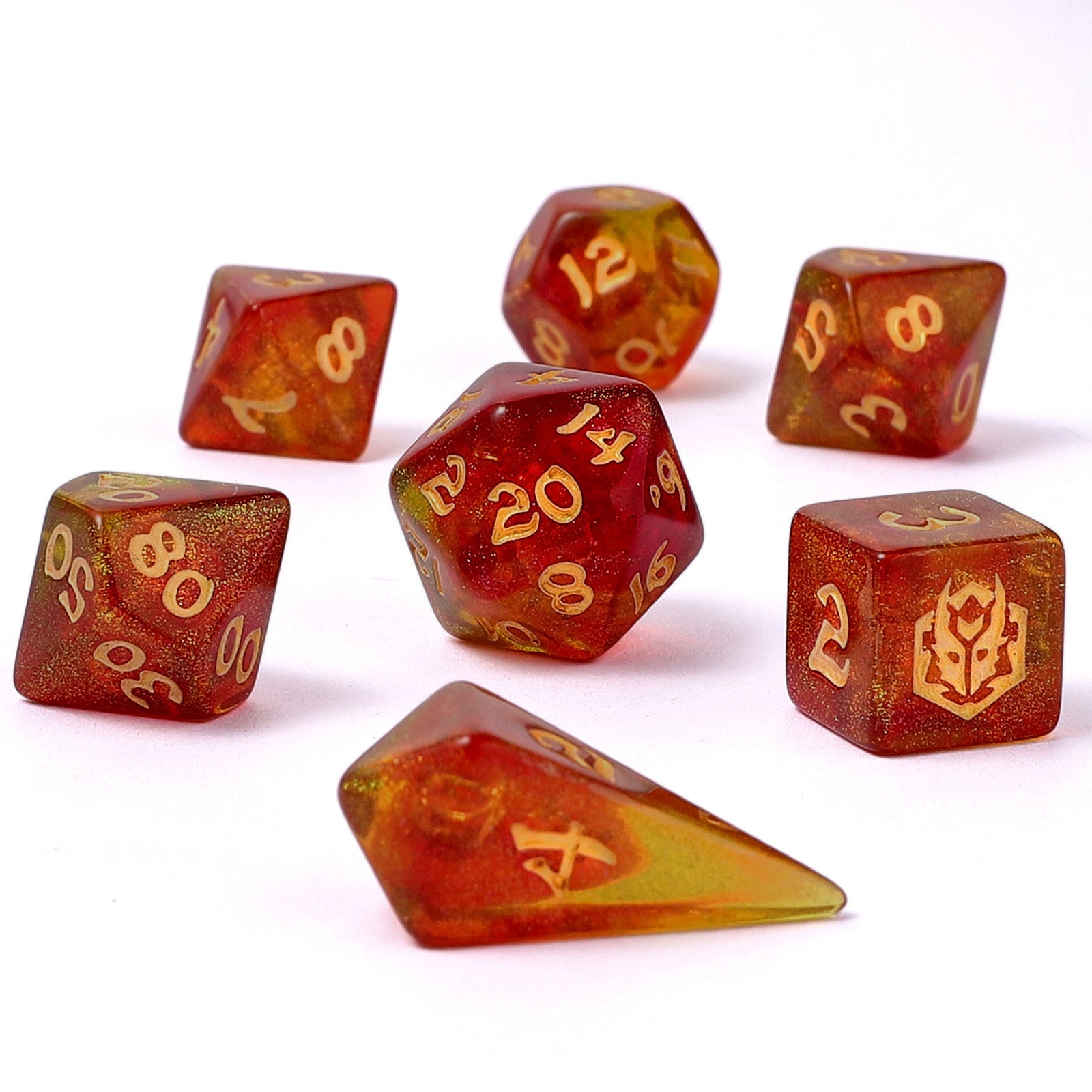 HYMGHO Wyrmforged Mini Phoenix Feather RPG dice set image 2