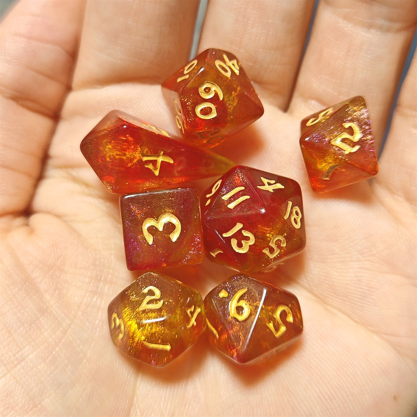 HYMGHO Wyrmforged Mini Phoenix Feather RPG dice set image 4