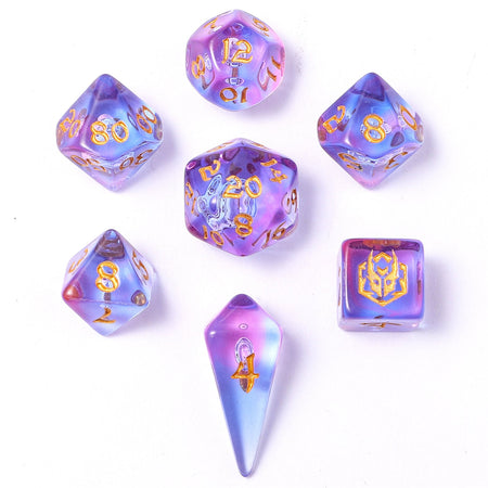 HYMGHO Wyrmforged Mini Unicorn Tears RPG dice set