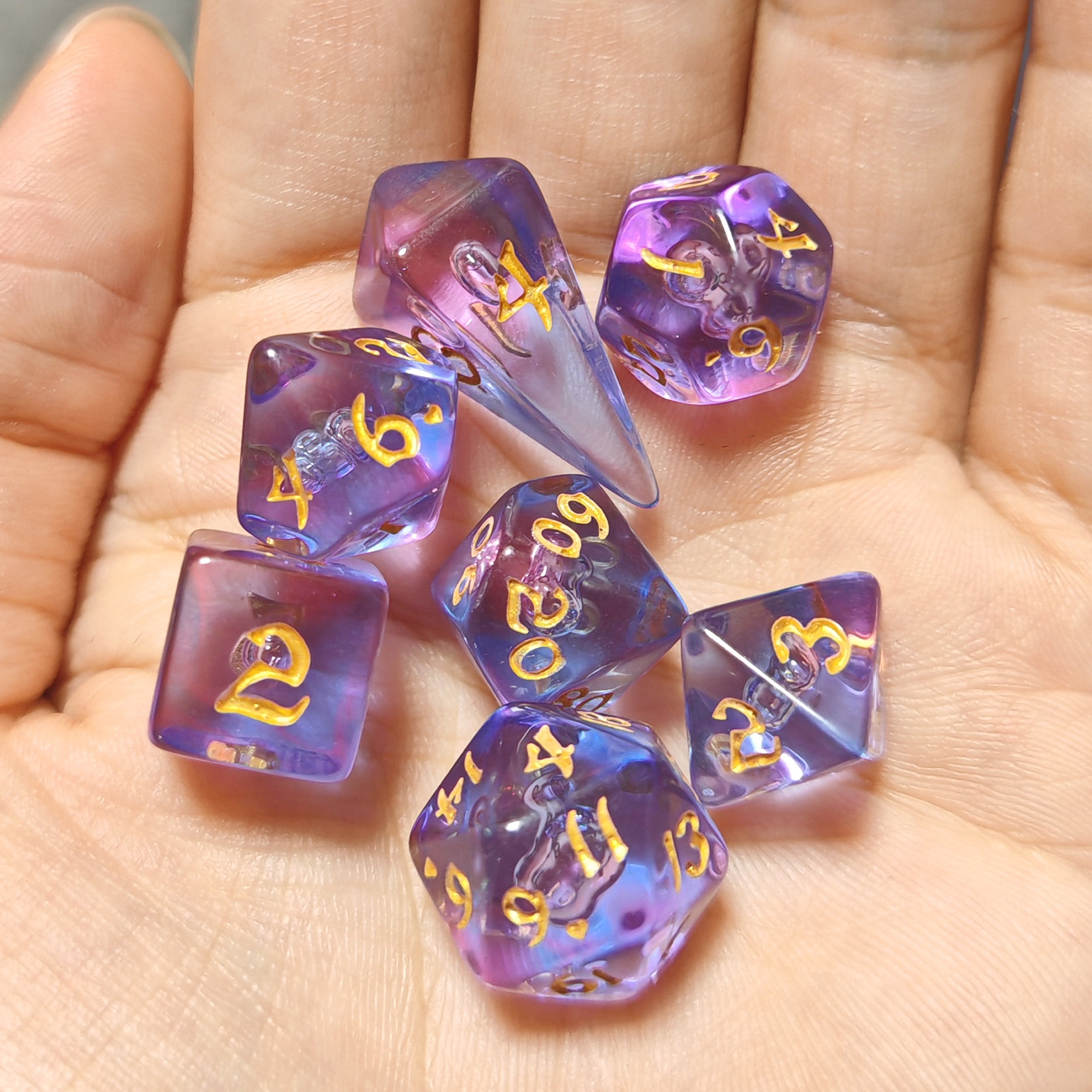 HYMGHO Wyrmforged Mini Unicorn Tears RPG dice set image 4