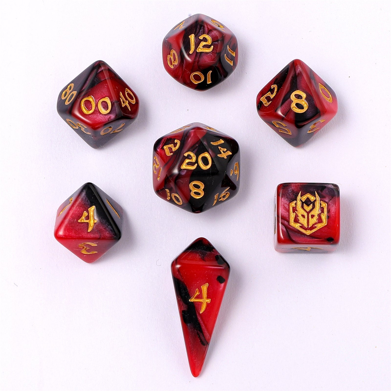 HYMGHO Wyrmforged Mini Blood Pact RPG dice set