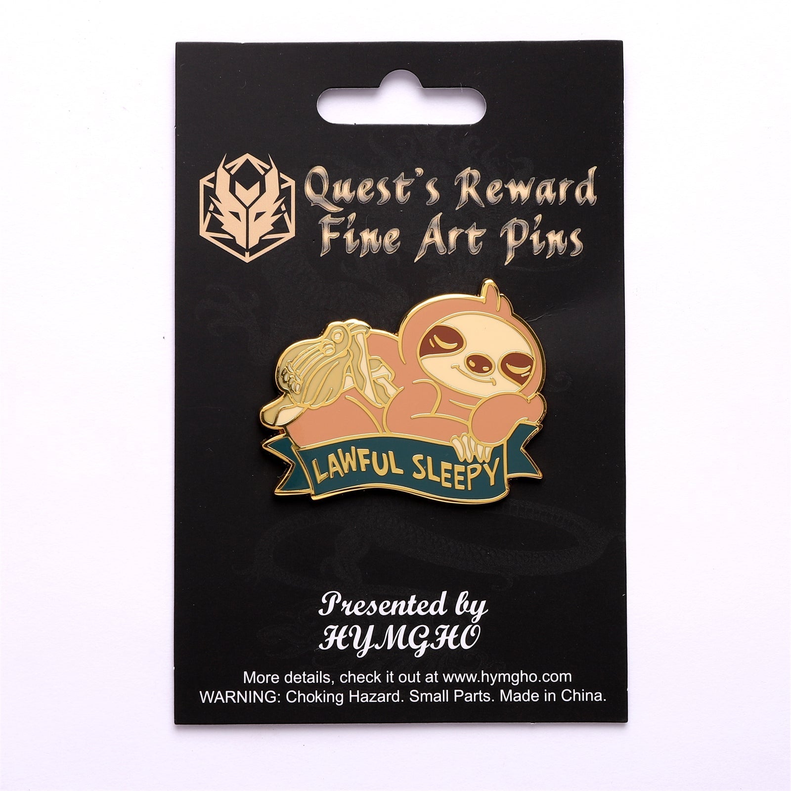 HYMGHO Alternative Alignments Lawful Sleepy Sloth enamel pin image 2