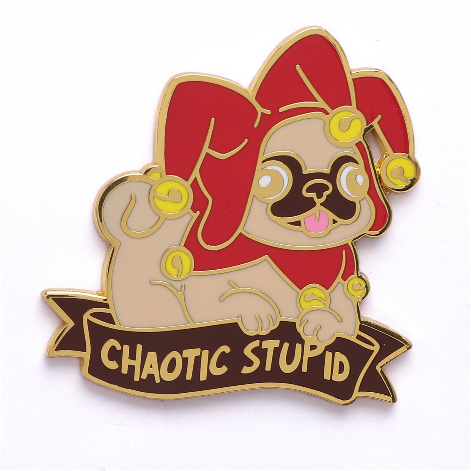 HYMGHO Alternative Alignments Chaotic Stupid Pug enamel pin