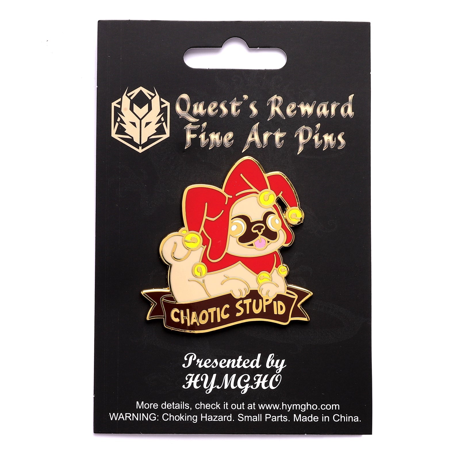 HYMGHO Alternative Alignments Chaotic Stupid Pug enamel pin image 2