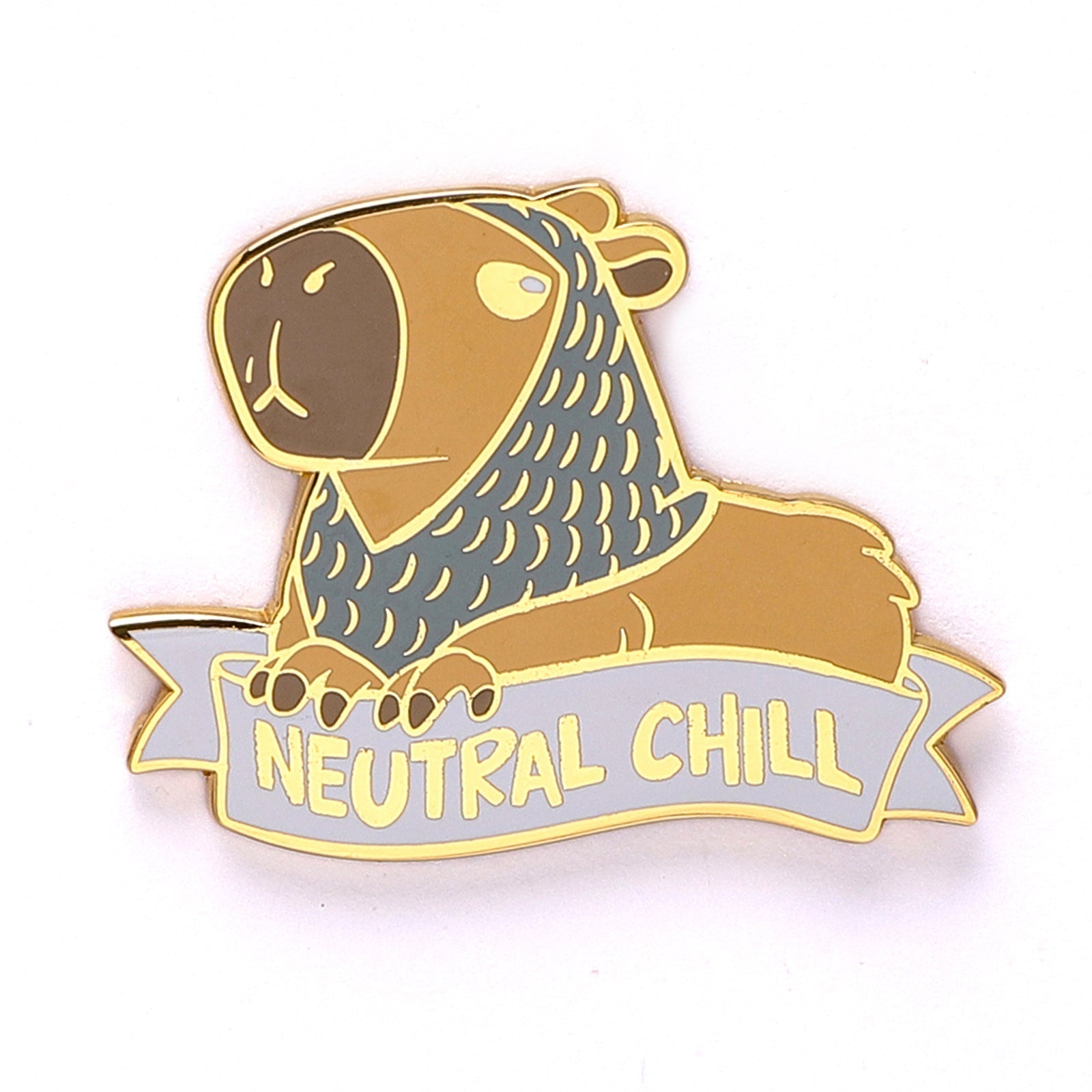 HYMGHO Alternative Alignments Neutral Chill Capybara enamel pin