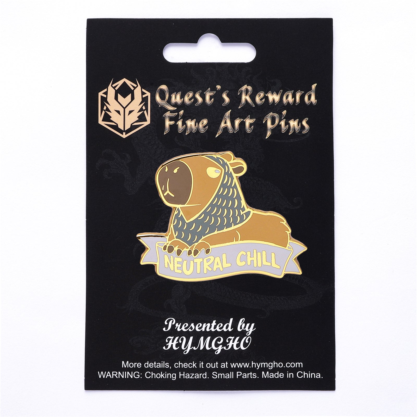 HYMGHO Alternative Alignments Neutral Chill Capybara enamel pin image 2