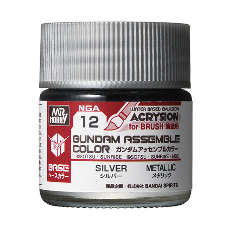 Mr. Hobby Gundam Assemble Color Silver 10ml NGA12 bottle