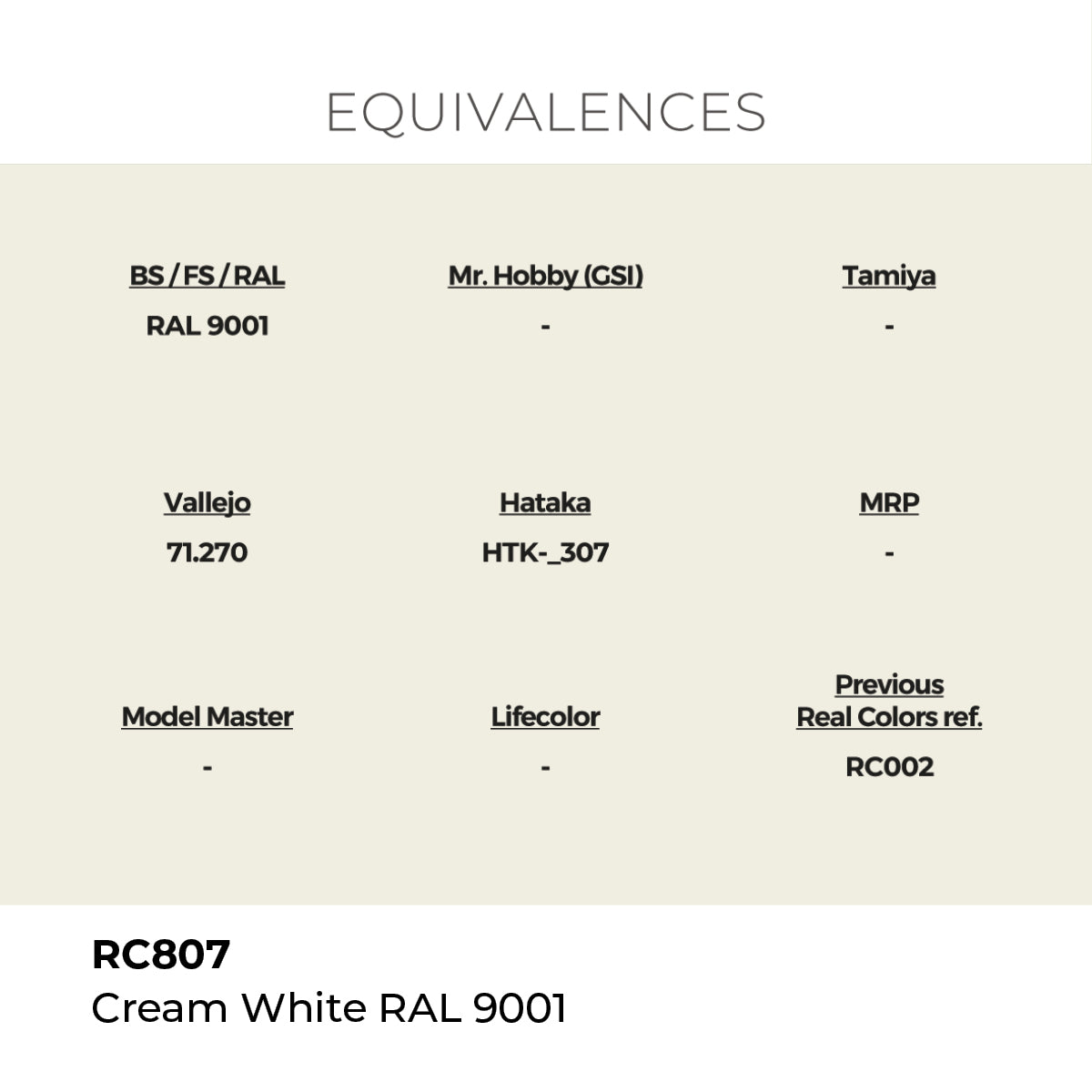 Real Colors Cream White RAL 9001 17 ml. RC807