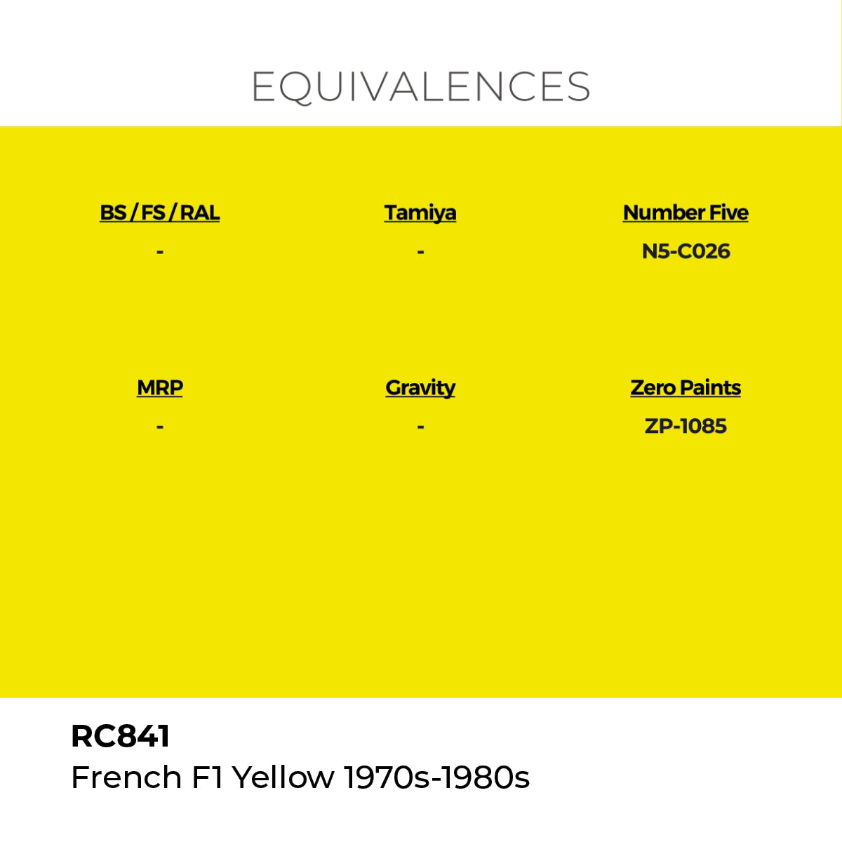 Real Colors French F1 Yellow 1970s-1980s 17 ml. RC841