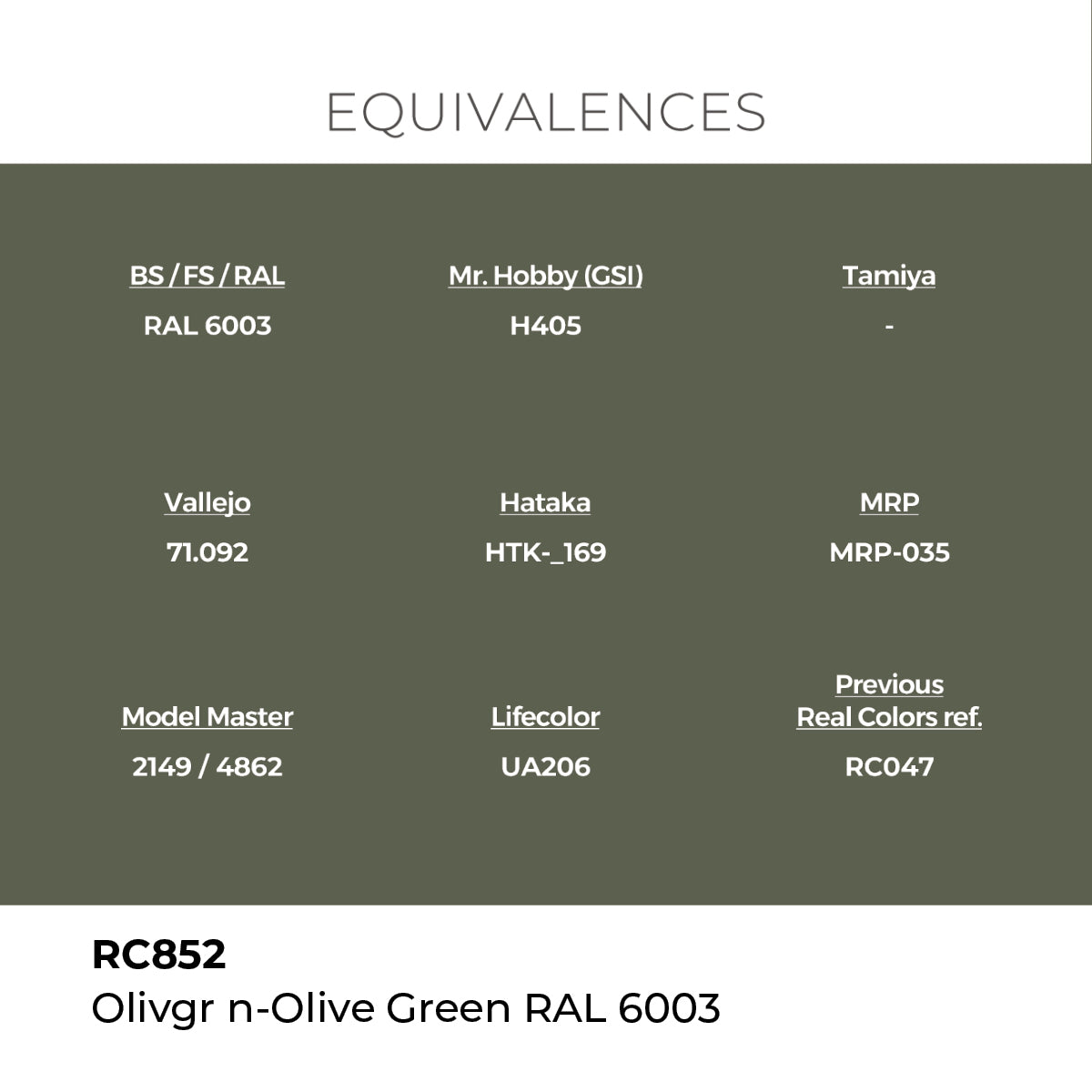 Real Colors Olivgrün-Olive Green RAL 6003 17 ml. RC852