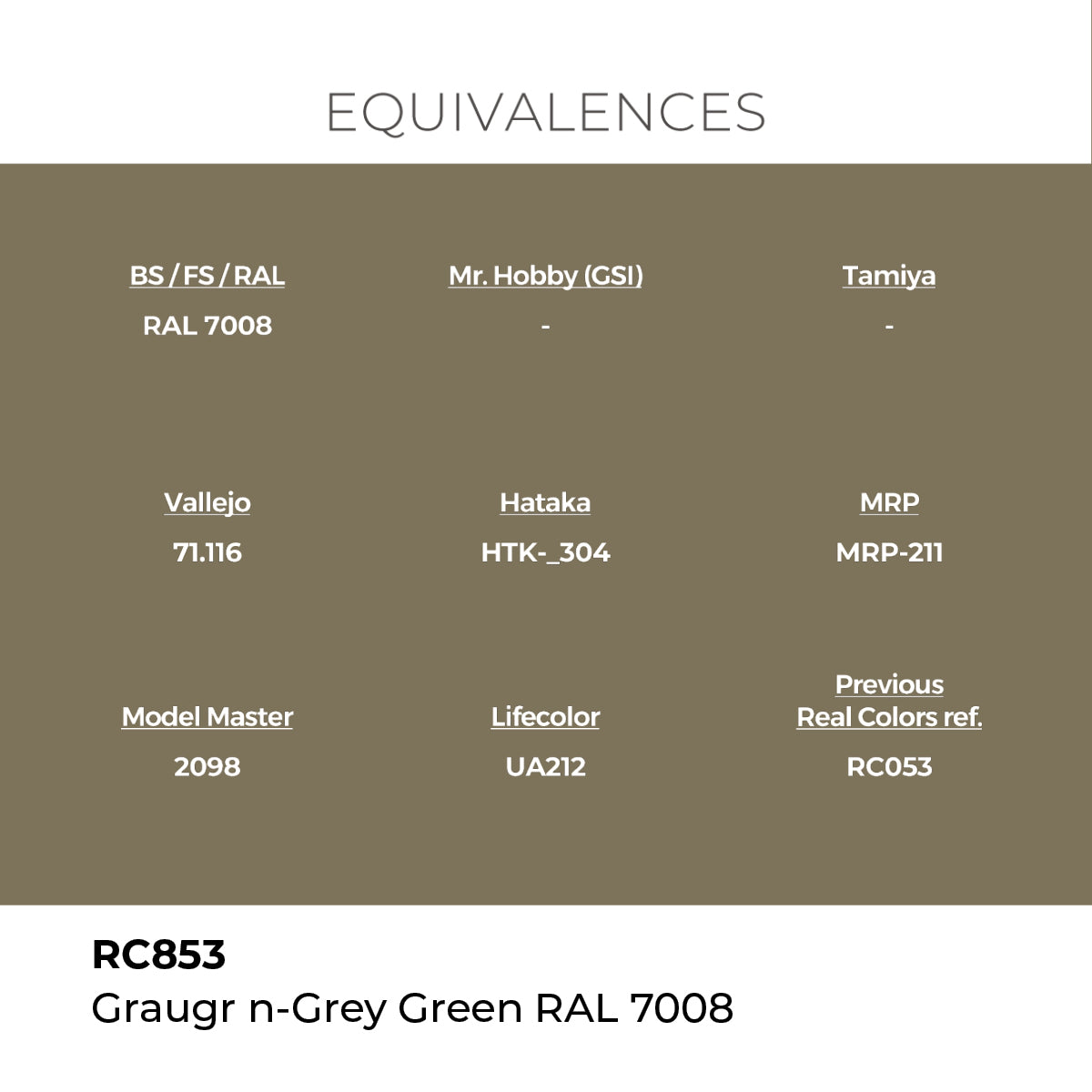 Real Colors Graugrün-Grey Green RAL 7008 17 ml. RC853
