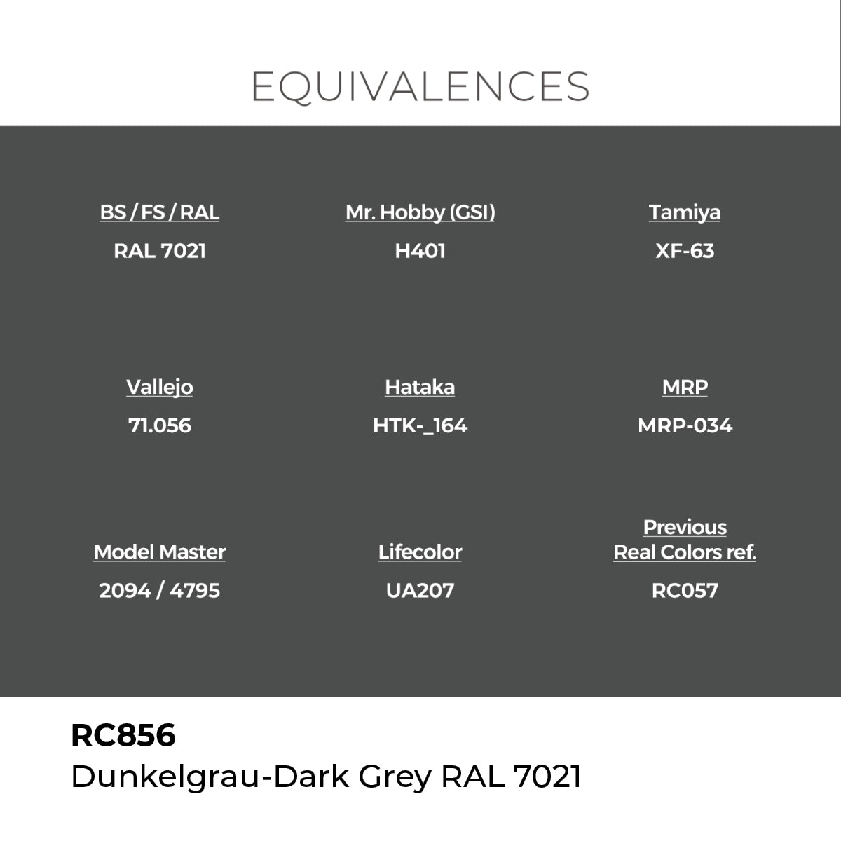 Real Colors Dunkelgrau-Dark Grey RAL 7021 17 ml. RC856