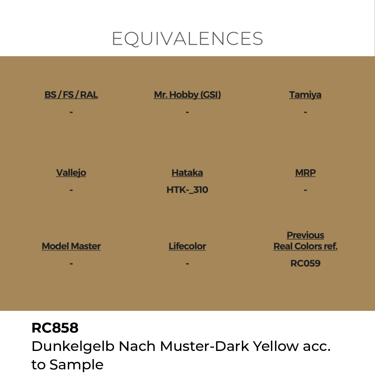 Real Colors Dunkelgelb Nach Muster-Dark Yellow acc. to Sample 17 ml RC858