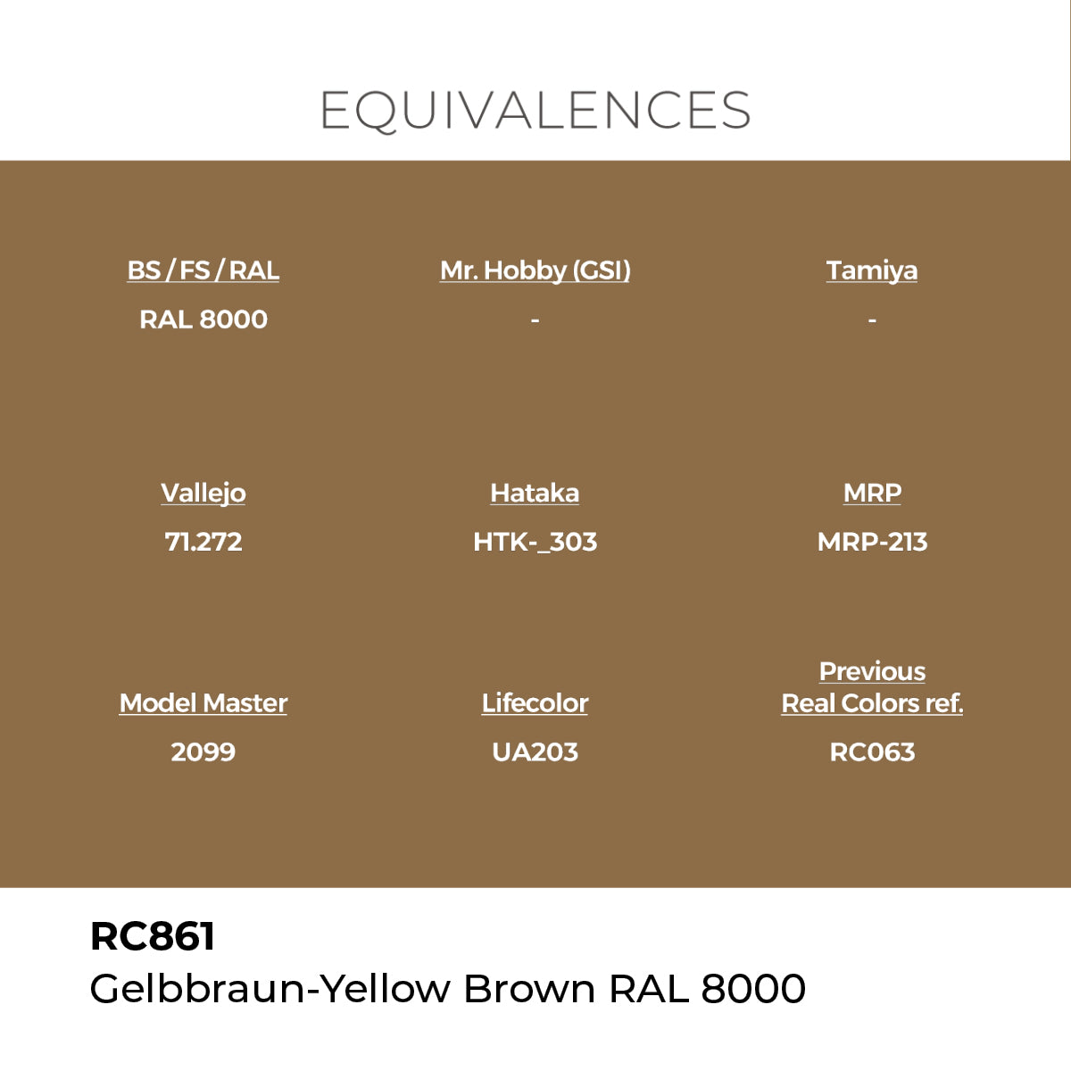 Real Colors Gelbbraun-Yellow Brown RAL 8000 17 ml. RC861