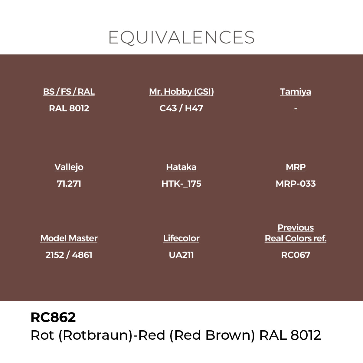 Real Colors Rot (Rotbraun)-Red Brown RAL 8012 17 ml. RC862