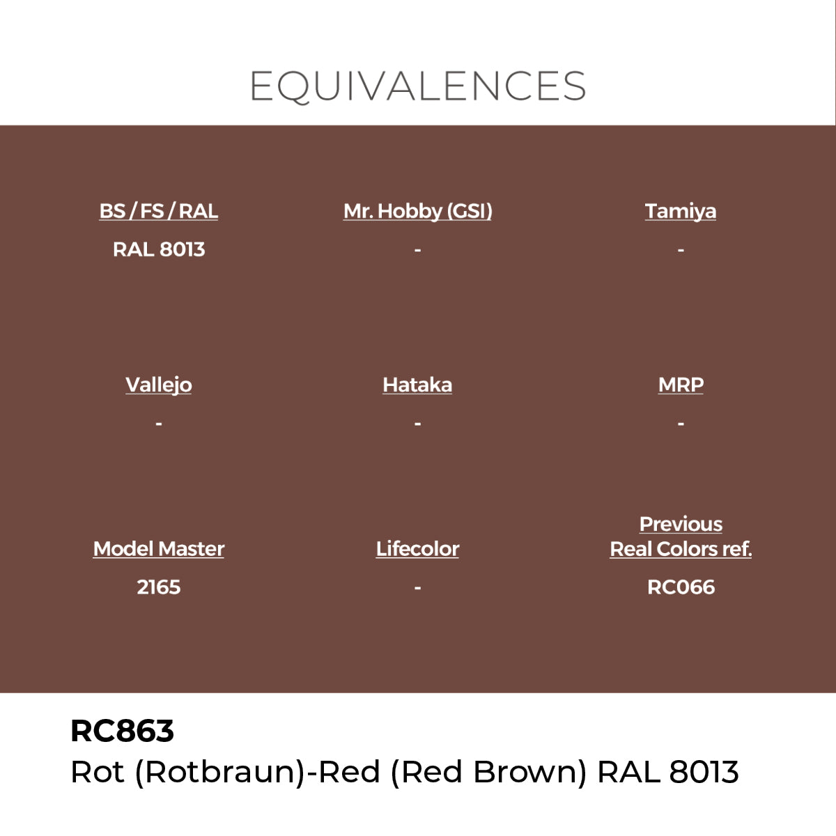 Real Colors Rot (Rotbraun)-Red Brown RAL 8013 17 ml. RC863