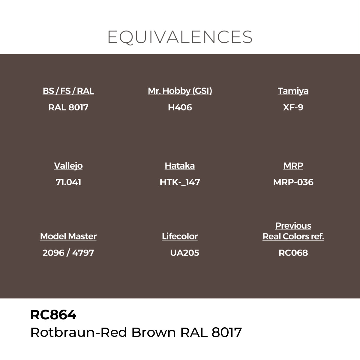 Real Colors Rotbraun-Red Brown RAL 8017 17 ml. RC864