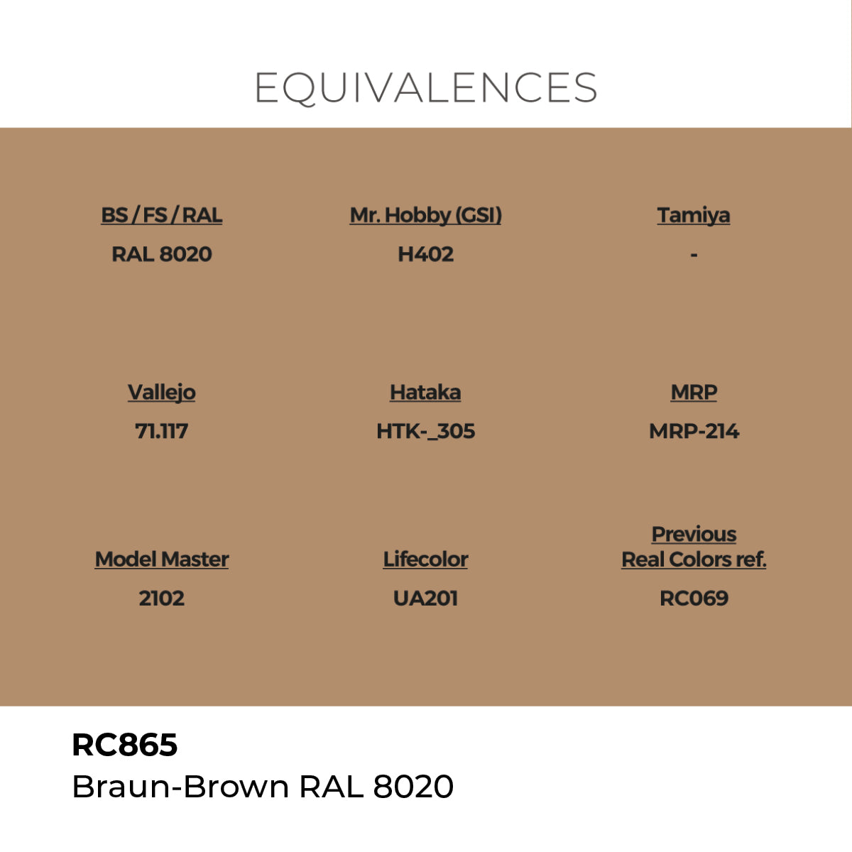 Real Colors Braun-Brown RAL 8020 17 ml. RC865