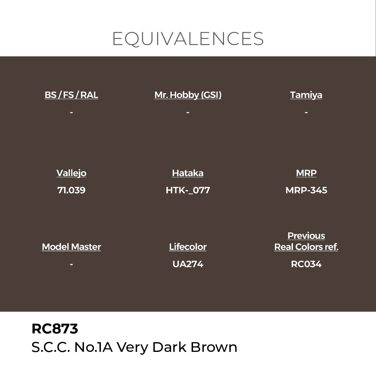 Real Colors S.C.C. No.1A Very Dark Brown 17 ml. RC873