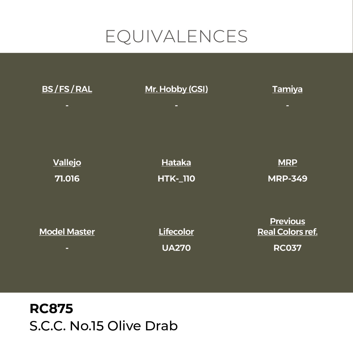 Real Colors S.C.C. No.15 Olive Drab 17 ml. RC875