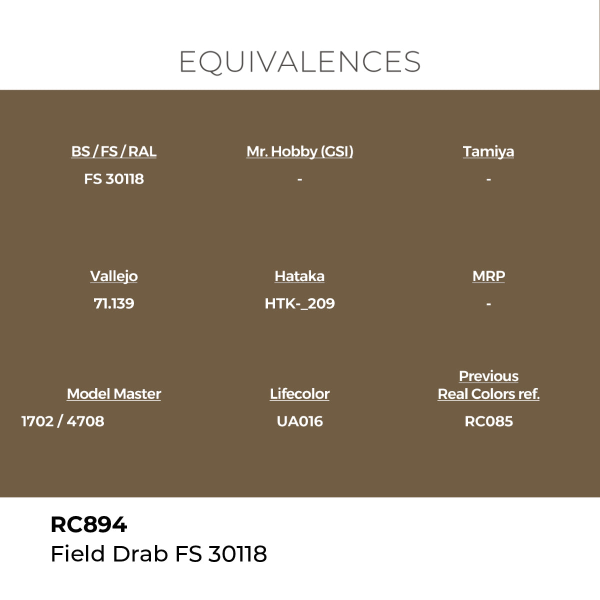 Real Colors Field Drab FS 30118 17 ml. RC894