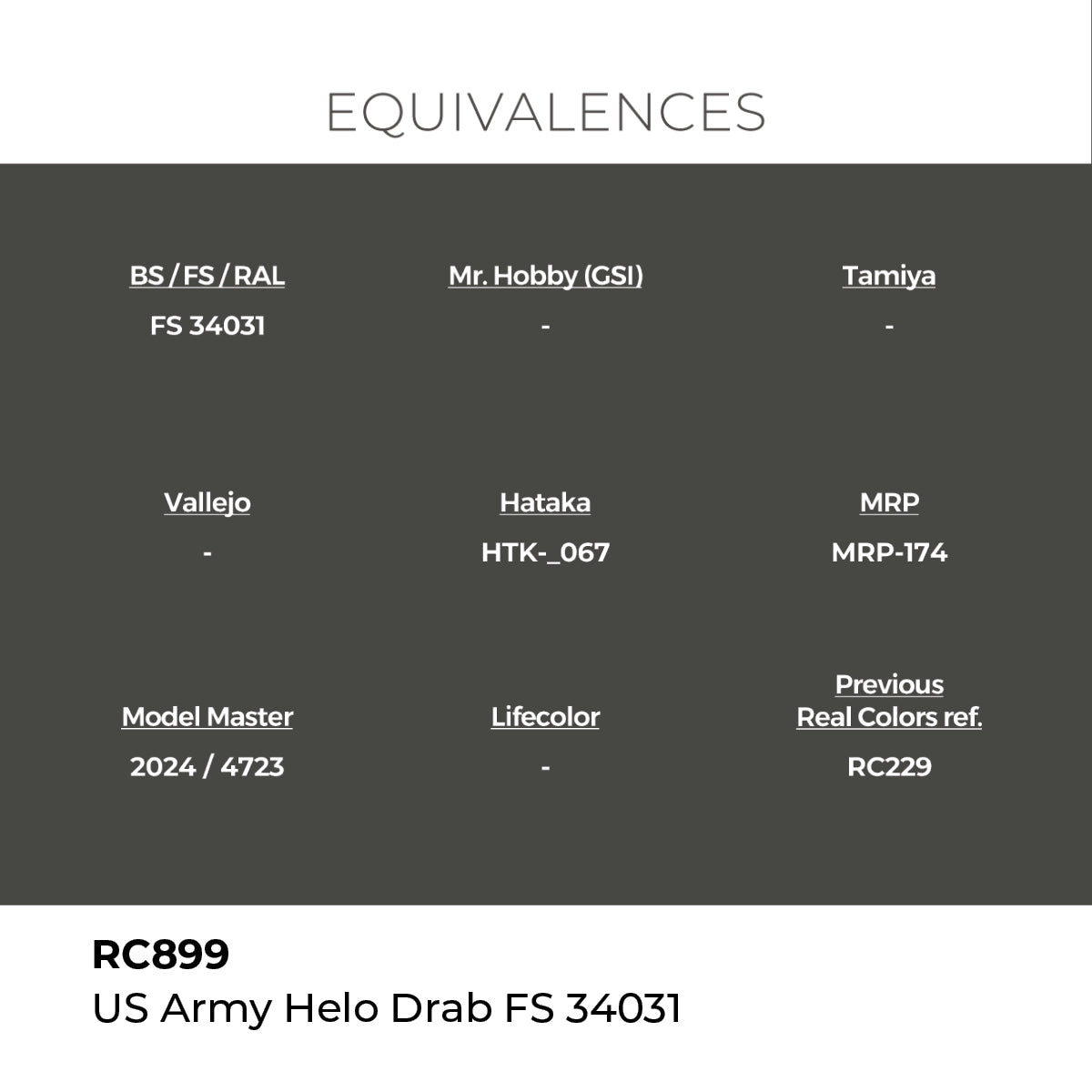 Real Colors US Army Helo Drab FS 34031 17 ml. RC899
